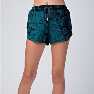 Women’s Blue Velvet Shorts